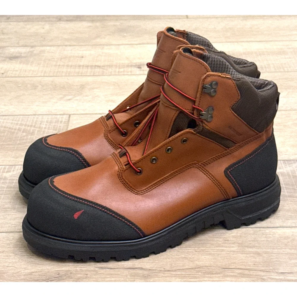 NEW RED WING 2403 BRNR XP 6-INCH WATERPROOF SAFETY STEEL TOE WORK BOOTS 14 EE E2